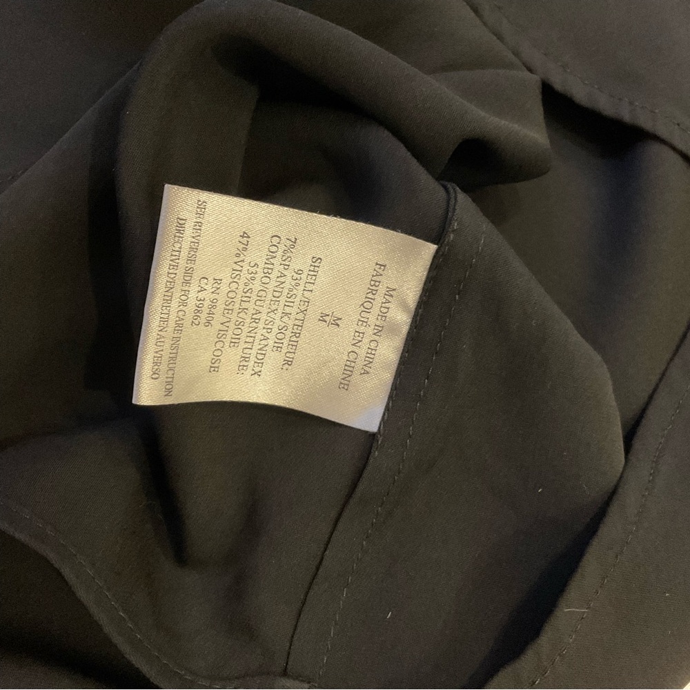 Theory Black Silk Blouse, Size M - Picture 5 of 5